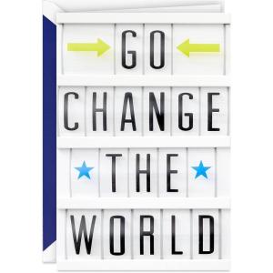 Hallmark Signature Graduation Card (Go Change the World Letterboard)(Go Change the World)