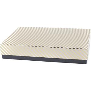 Hallmark Signature Large Gift Box (Gold Stripe) for Valentines Day, Weddings, Anniversaries, Birthdays, Bridesmaids Gifts and More(1 Count (Pack of 1))