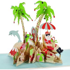 Hallmark Signature Paper Wonder Pop Up Christmas Card (Red Truck)(Tropical Santa Pop Up)