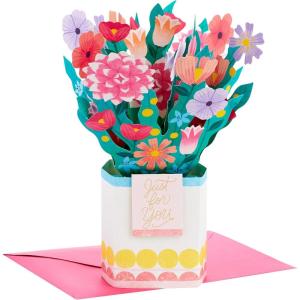 Hallmark Signature Paper Wonder Pop-Up Graduation Card (Class of 2025) for College, High School, Masters(Just for You Flower Bouquet)