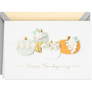 Hallmark Signature Studio Thanksgiving Card (Fall Flowers)(Fancy Pumpkins)