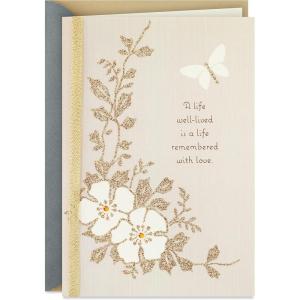 Hallmark Signature Sympathy Card (Angel Feathers)(Remembered with Love)
