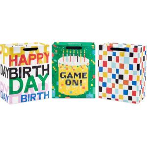 Hallmark Sonic the Hedgehog Gift Bags for Kids, Gamers (2 Bags: 1 Large 13″, 1 Extra Large 15″) for Birthdays, Back to School, Christmas(Game On!)