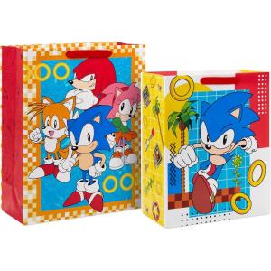 Hallmark Sonic the Hedgehog Gift Bags for Kids, Gamers (2 Bags: 1 Large 13″, 1 Extra Large 15″) for Birthdays, Back to School, Christmas(Sonic the Hedgehog)