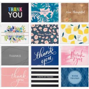 Hallmark Thank You Card Bulk Assortment (48 Blank Cards with Envelopes) for Graduation, Bridal Shower, Birthday, All Occasion(48 Blank Cards with Envelopes)