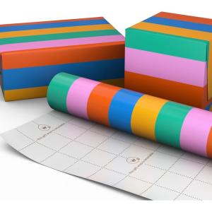 Hallmark Wrapping Paper Mini Roll – Orange, Blue, Pink and Green Stripes Gift Wrap Paper (1 Mini Roll: 40 sq. ft. ttl.) for Birthdays, Graduations, Mother’s Day, Any Occasion(Stripes)