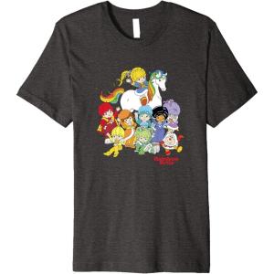 Rainbow Brite & Friends Vintage Color Kids And Sprites Group Premium T-Shirt(Dark Heather Grey)