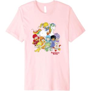 Rainbow Brite & Friends Vintage Color Kids And Sprites Group Premium T-Shirt(Pink)
