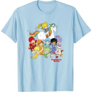 Rainbow Brite & Friends Vintage Color Kids And Sprites Group T-Shirt(Baby Blue)