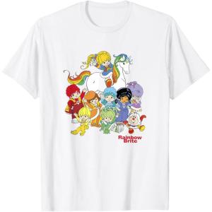 Rainbow Brite & Friends Vintage Color Kids And Sprites Group T-Shirt(White)