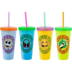 Silver Buffalo Rainbow Brite 4 pack Color Change Plastic Tumbler Set Featuring Rainbow Brite, Patty O’Green, La La Orange, and Shy Violet, 24 Ounces(Multicolor)