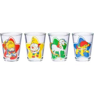 Silver Buffalo Rainbow Brite Multi Character Star 4pc. 1.5oz. Mini Glass Set 4×1