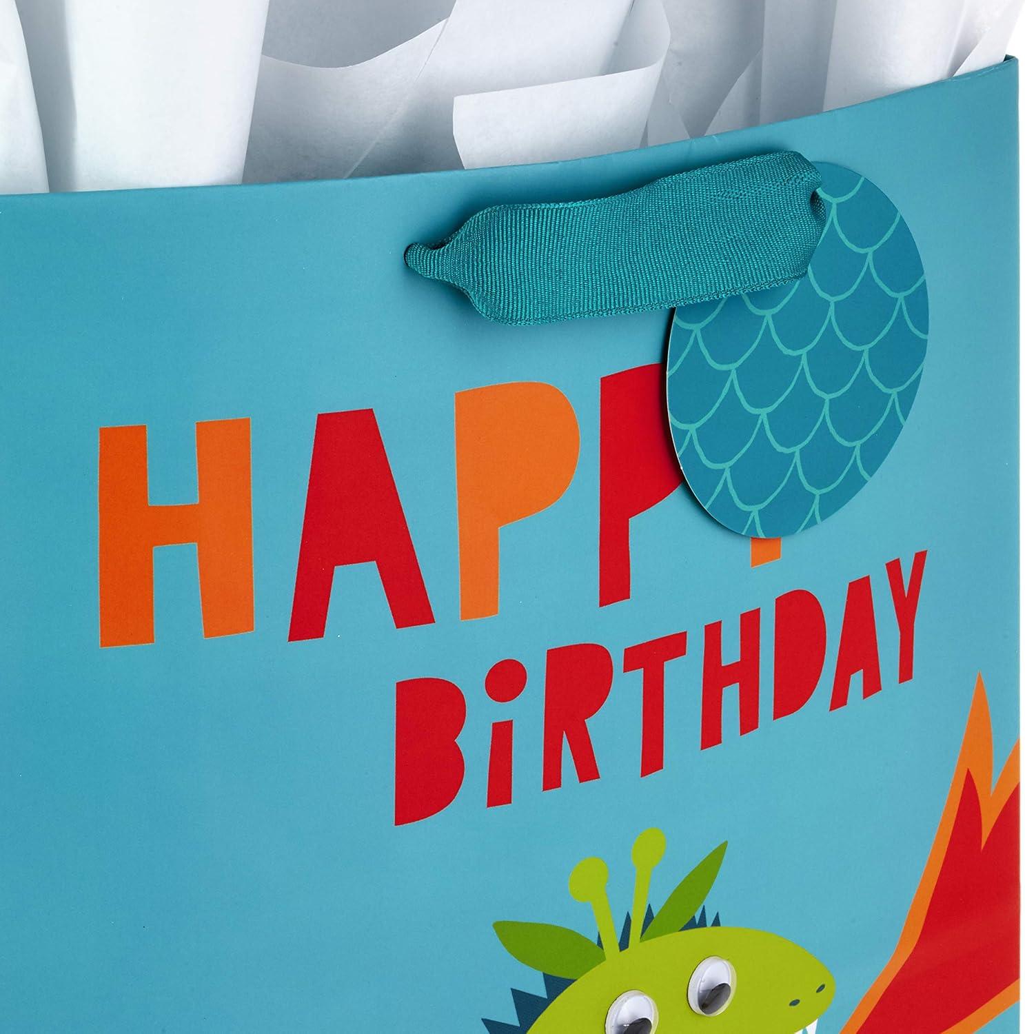 imageHallmark 17quot Extra Large Birthday Gift Bags 3Pack Happy Birthday Pink Blue Pizza for Kids Grandchildren Nieces Nephews Boys Girls ClassmatesUnicorn  Sloth  Dinosaur