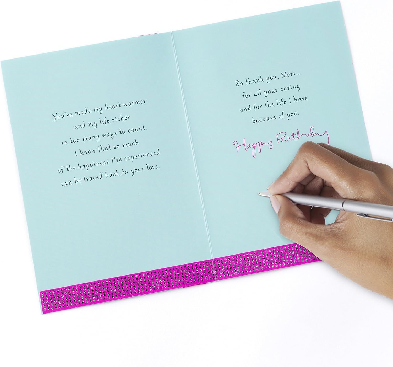 imageHallmark Birthday Card for Mom Aunt Sister Grandma What MattersPink and Blue Flowers