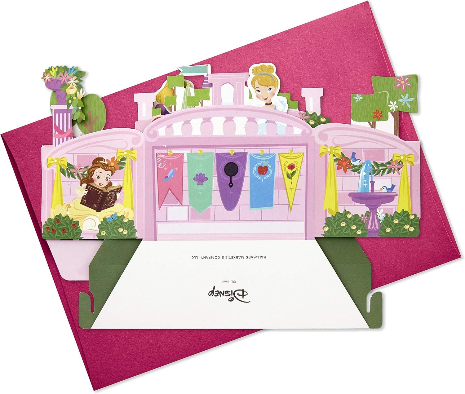 imageHallmark Paper Wonder Disney Princess Pop Up Birthday Card for Kids CastlePop Up  Disney Princess