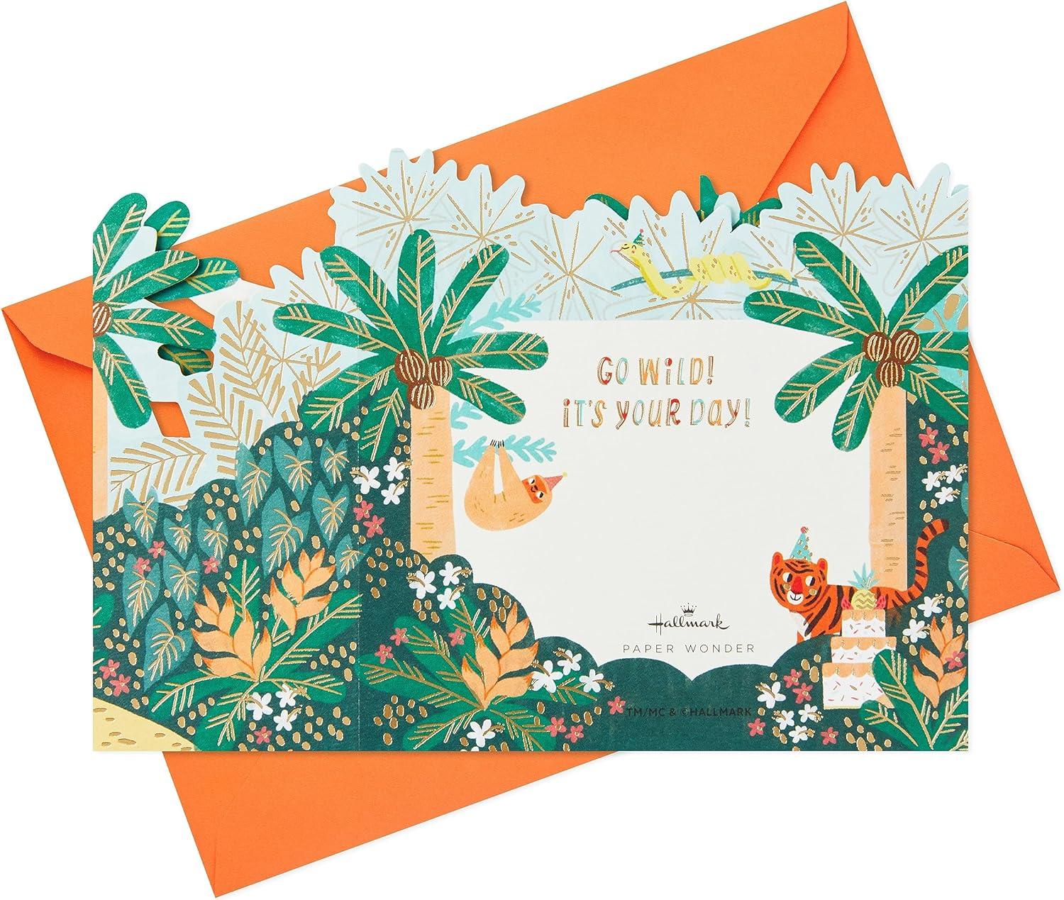 imageHallmark Paper Wonder Pop Up Birthday Card for Kids Jungle AnimalsJungle Animals