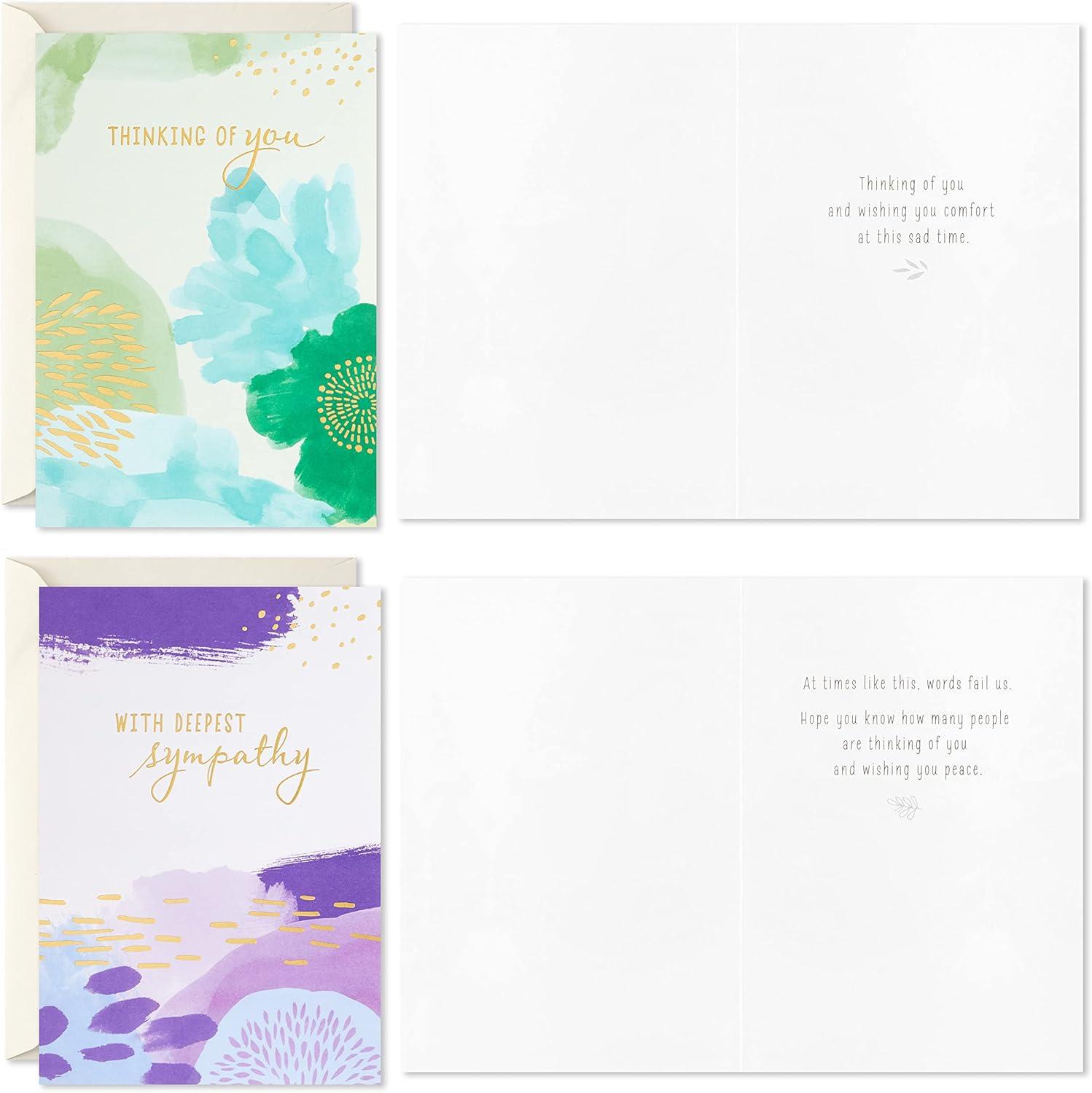 imageHallmark Sympathy Cards Assortment Abstract Watercolor 16 Assorted Thinking of You Cards with Envelopes