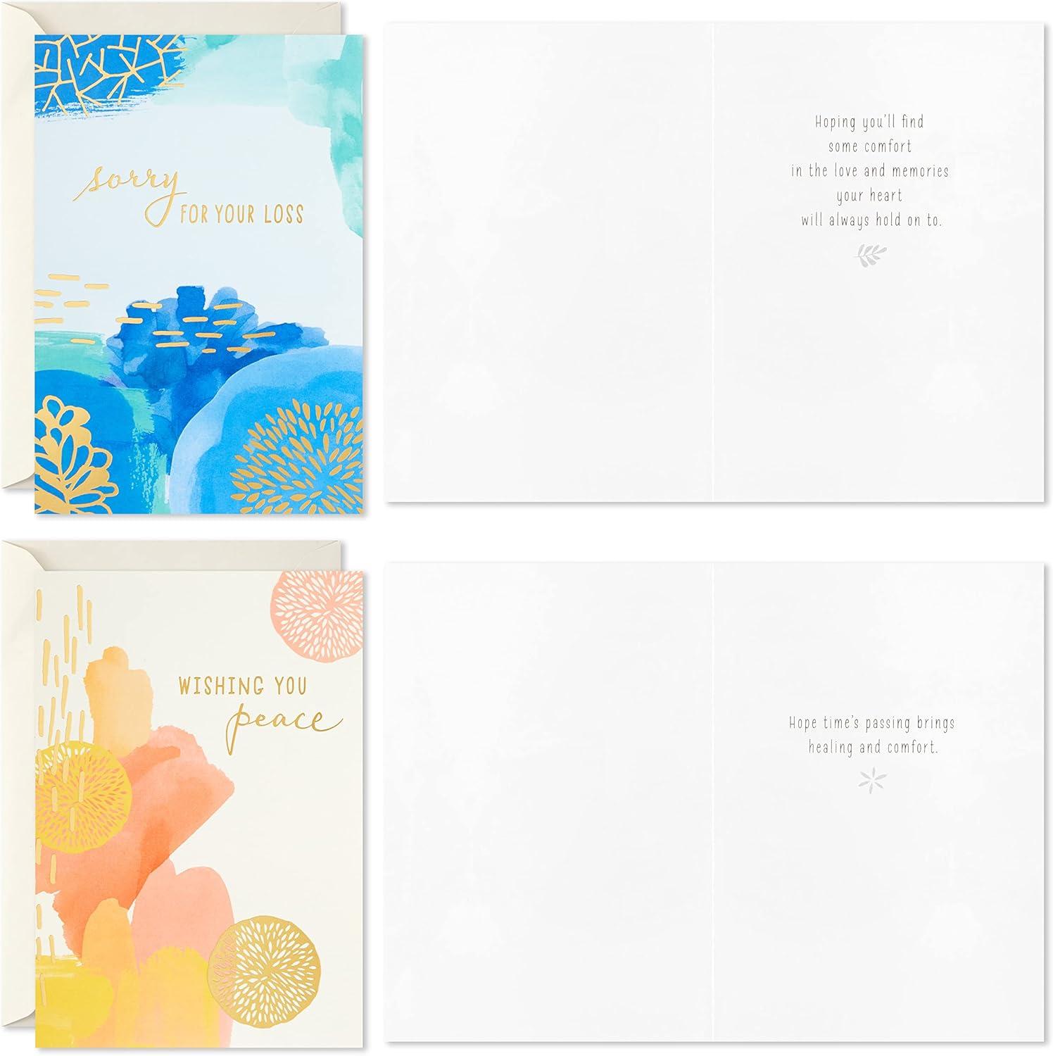 imageHallmark Sympathy Cards Assortment Abstract Watercolor 16 Assorted Thinking of You Cards with Envelopes