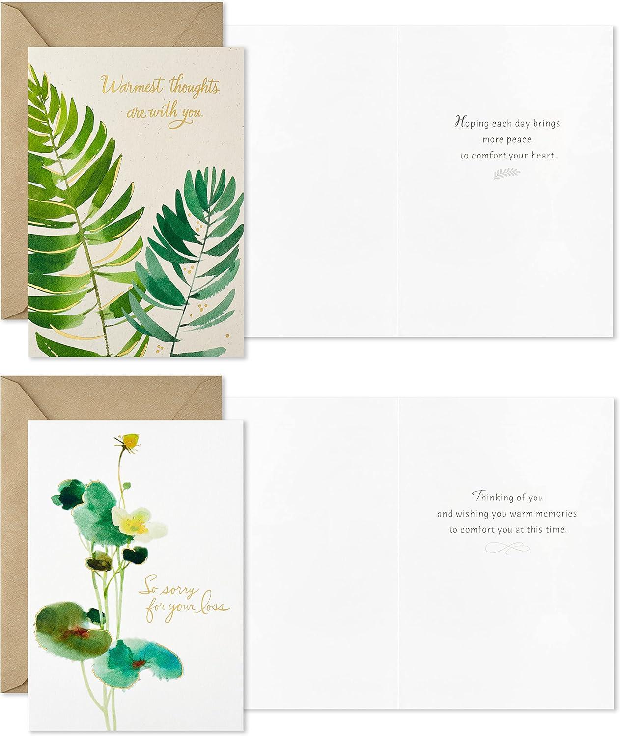 imageHallmark Sympathy Cards Assortment Watercolor Greenery 12 Assorted Thinking of You Cards with EnvelopesGreeting Card