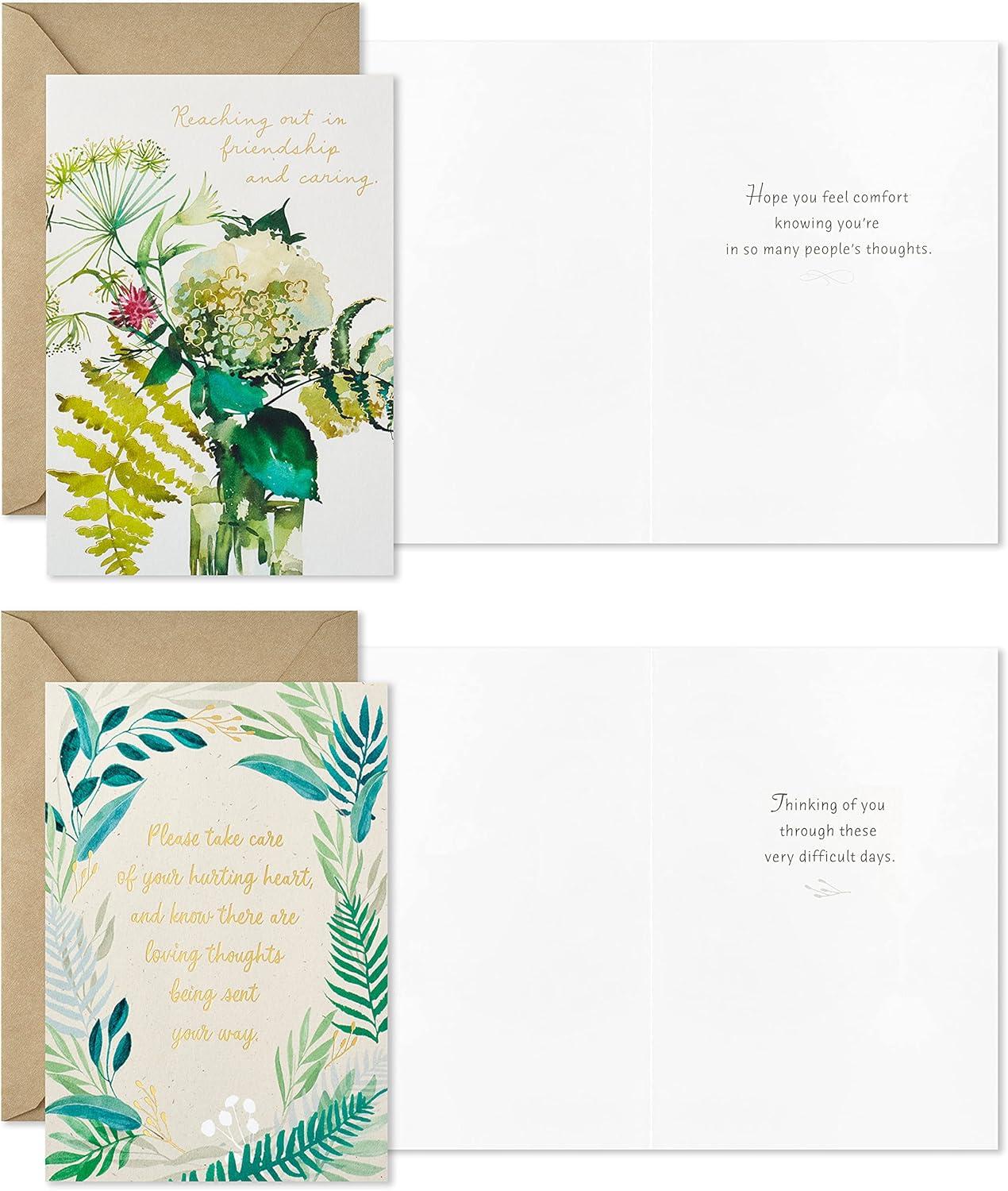 imageHallmark Sympathy Cards Assortment Watercolor Greenery 12 Assorted Thinking of You Cards with EnvelopesGreeting Card