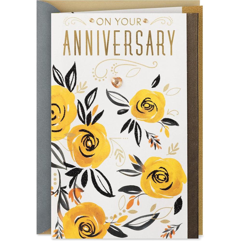 imageHallmark Anniversary Greeting Card for a Couple Birds and FlowersLoving Wishes