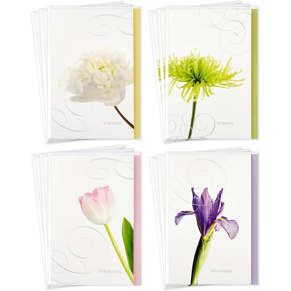imageHallmark Assorted Sympathy Cards Flowers 12 Cards and EnvelopesSympathy Cards
