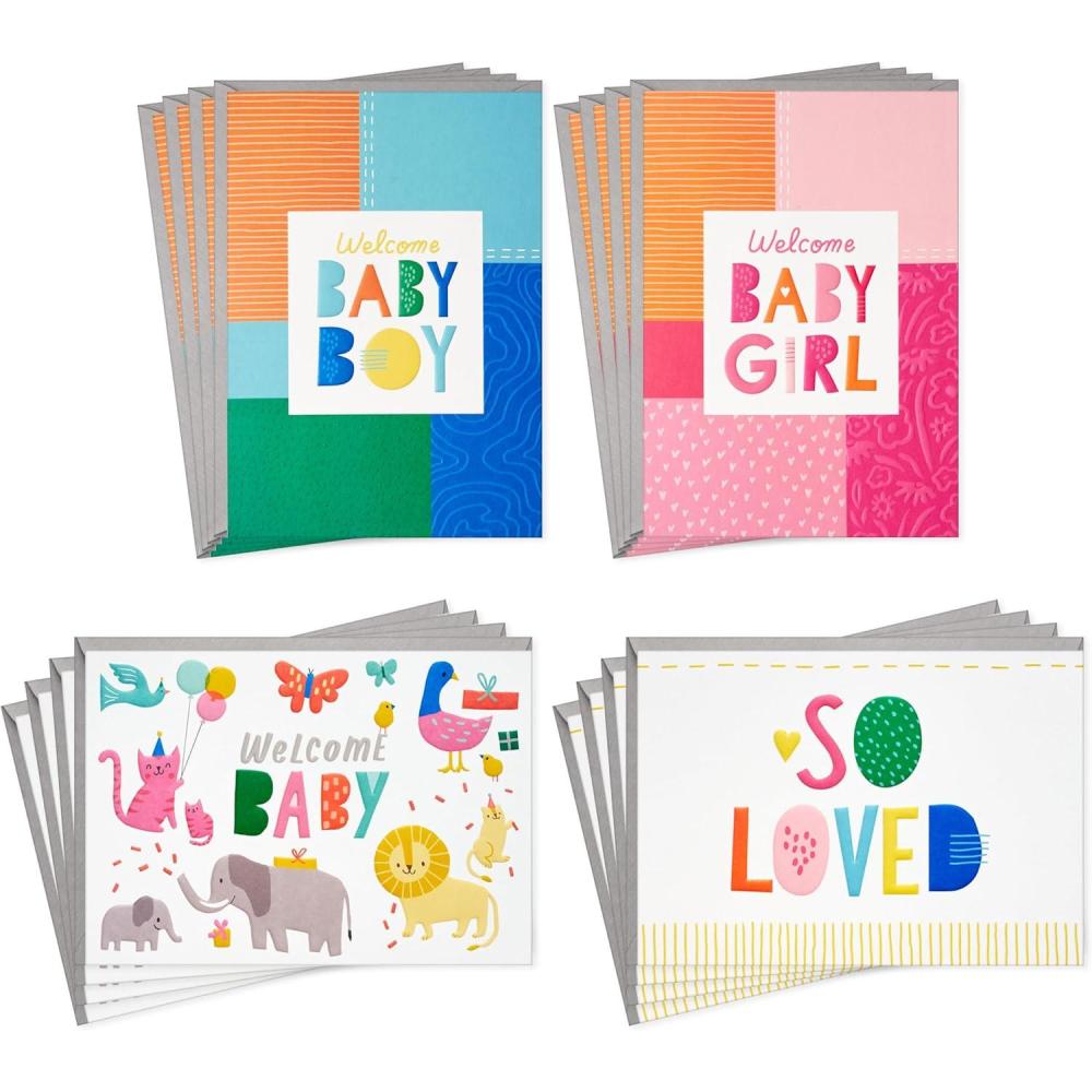 imageHallmark Baby Card Assortment 16 Cards with Envelopes for Baby Showers Baby Sprinkles Gender Reveals New Parents