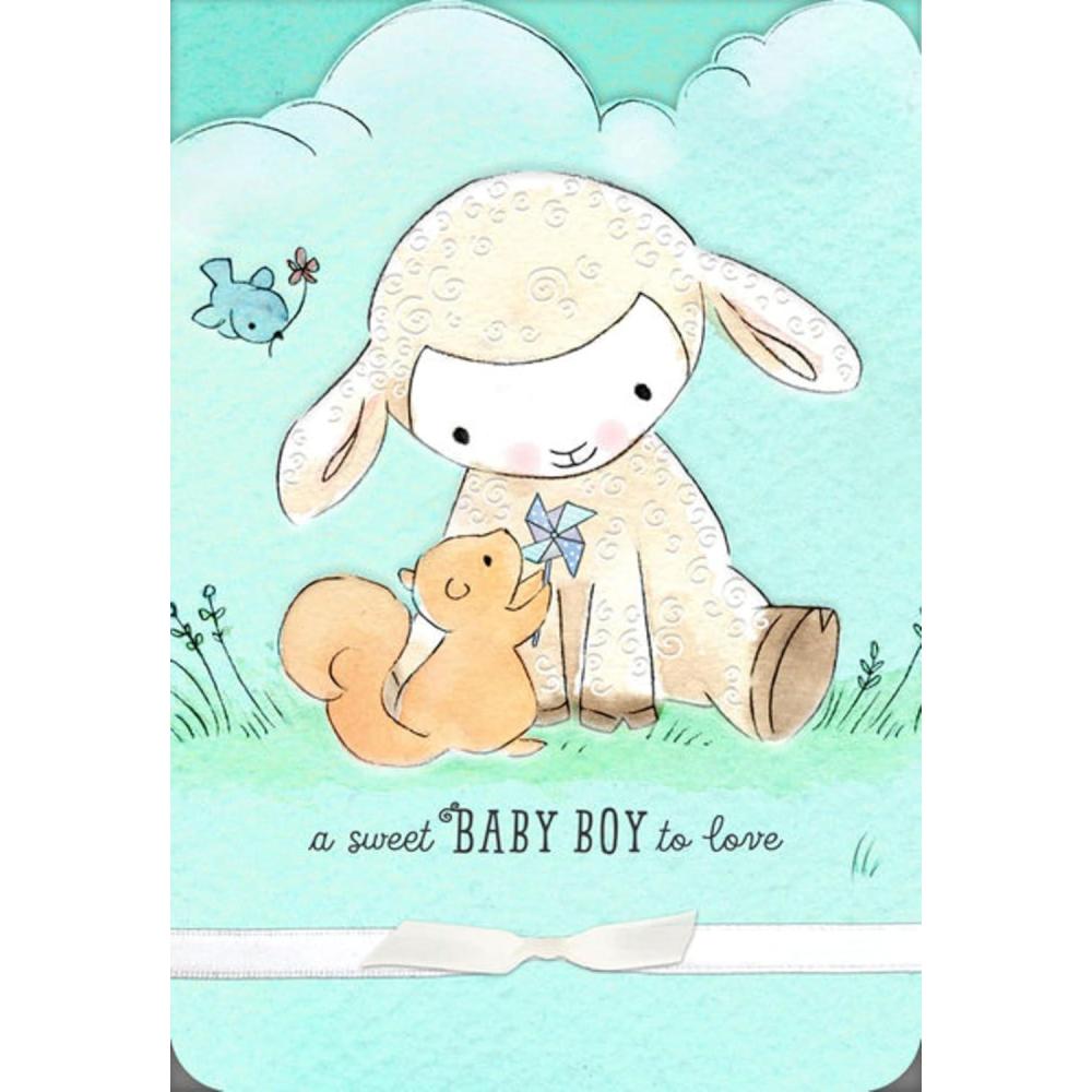 imageHallmark Baby Shower Card for Boy Little Lamb Welcome New Baby Boy Congratulations