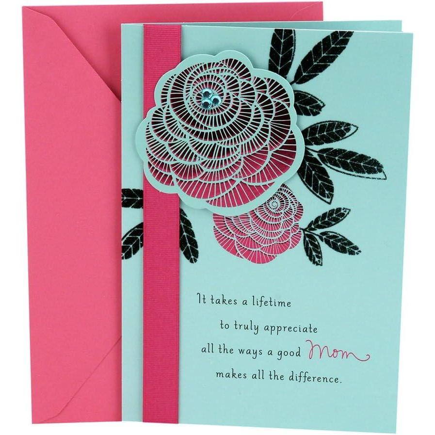 imageHallmark Birthday Card for Mom Aunt Sister Grandma What MattersPink and Blue Flowers