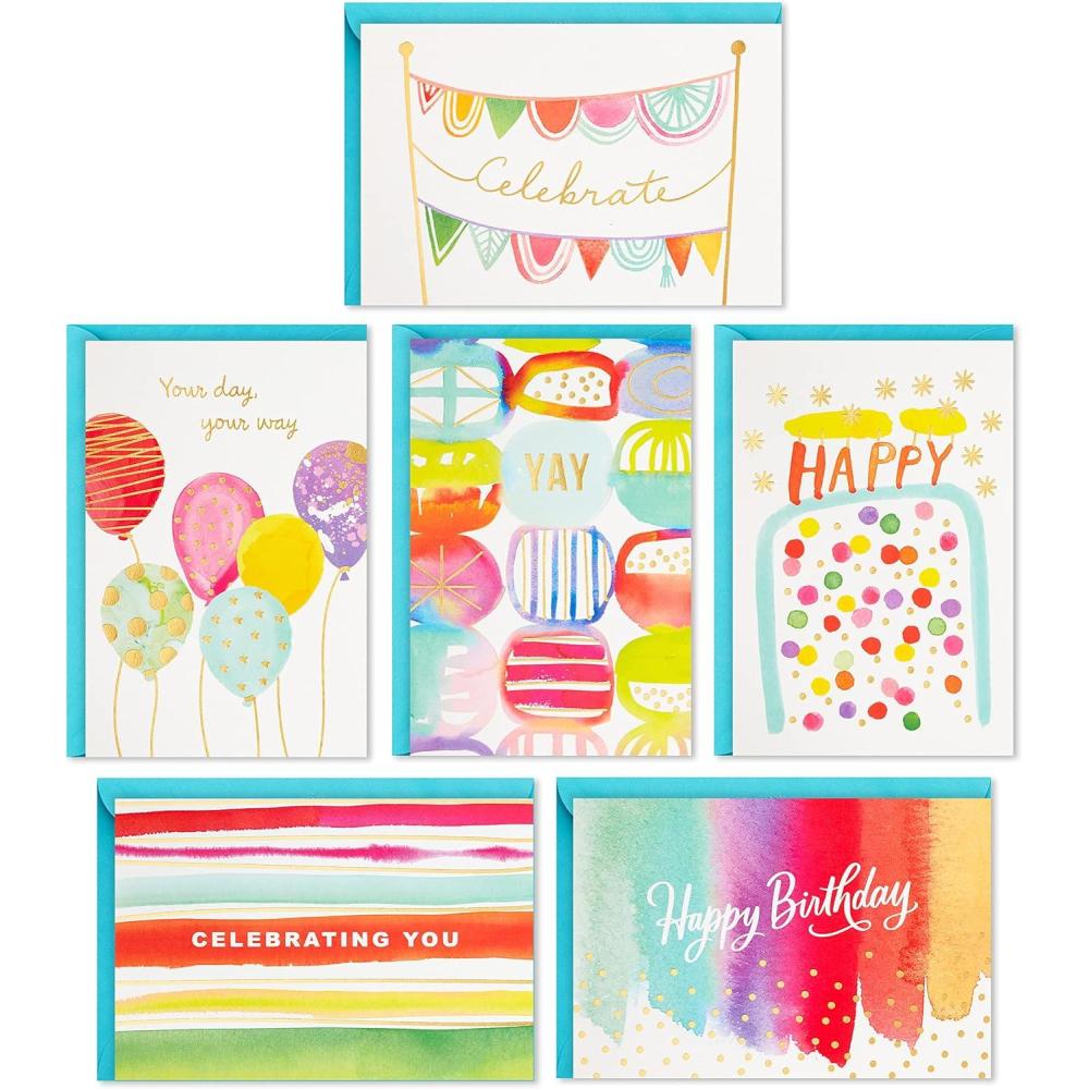 imageHallmark Birthday Cards Assortment 36 Cards with Envelopes Bright Birthday WishesCelebrate