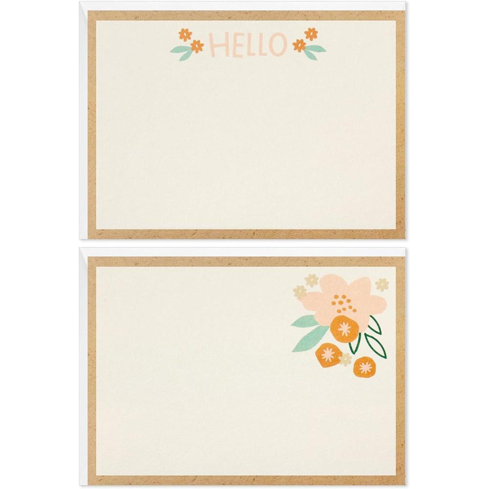 imageHallmark Blank Cards Assortment with Organizer Flowers 50 Flat Paneled Note Cards with EnvelopesBlank Cards Assortment with Organizer