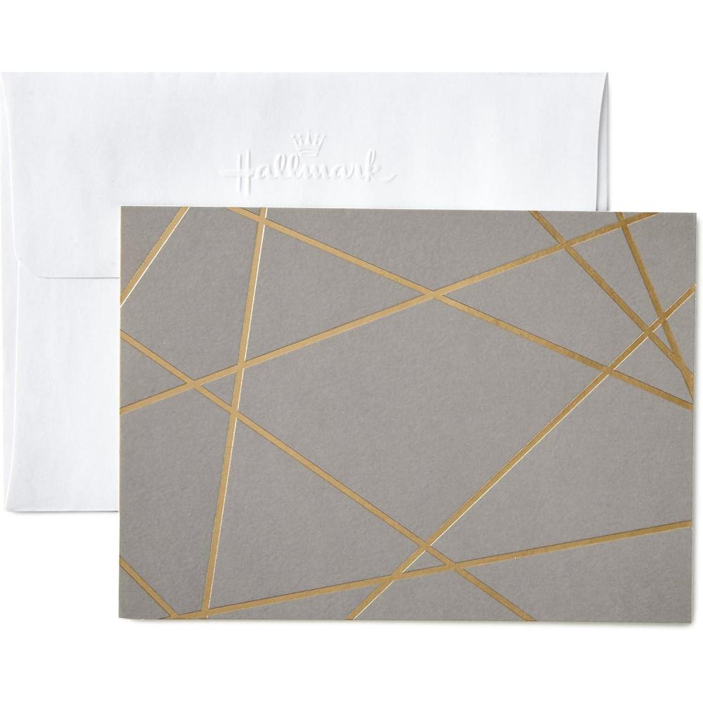 imageHallmark Blank Cards Gold Foil Lines 10 Cards with Envelopes