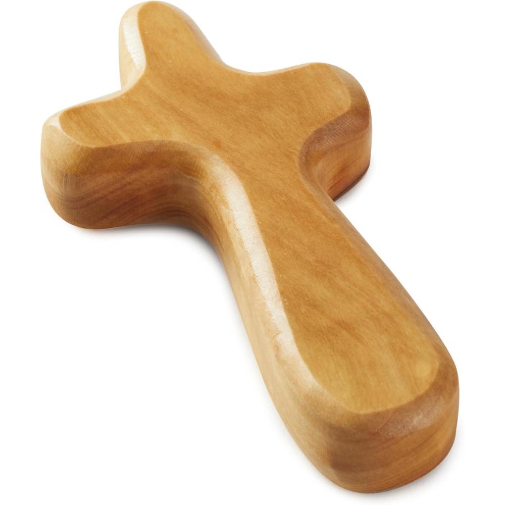 imageHallmark Boxed Holy Land Olive Wood Comfort Cross 43quot Easter Basket Stuffers