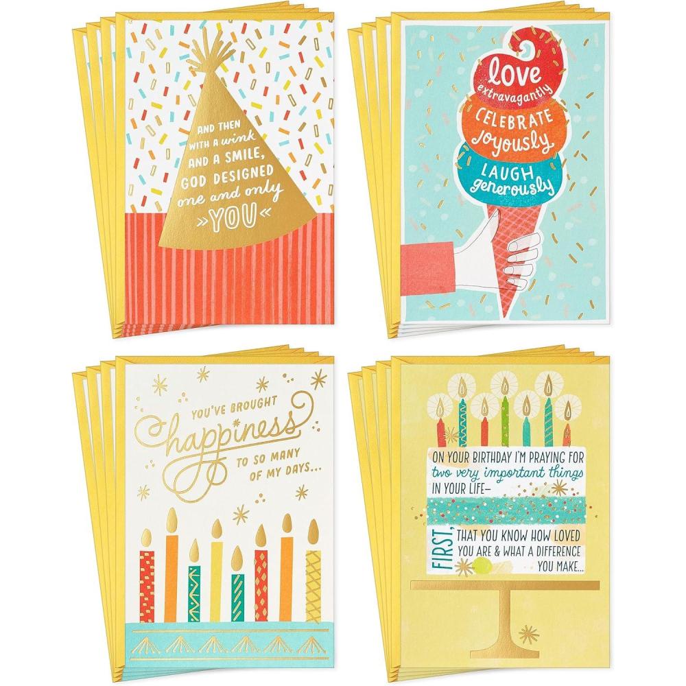 imageHallmark Dayspring Religious Birthday Card Assortment 16 Cards with Envelopes for Kids Adults Coworkers Friends FamilyBirthday
