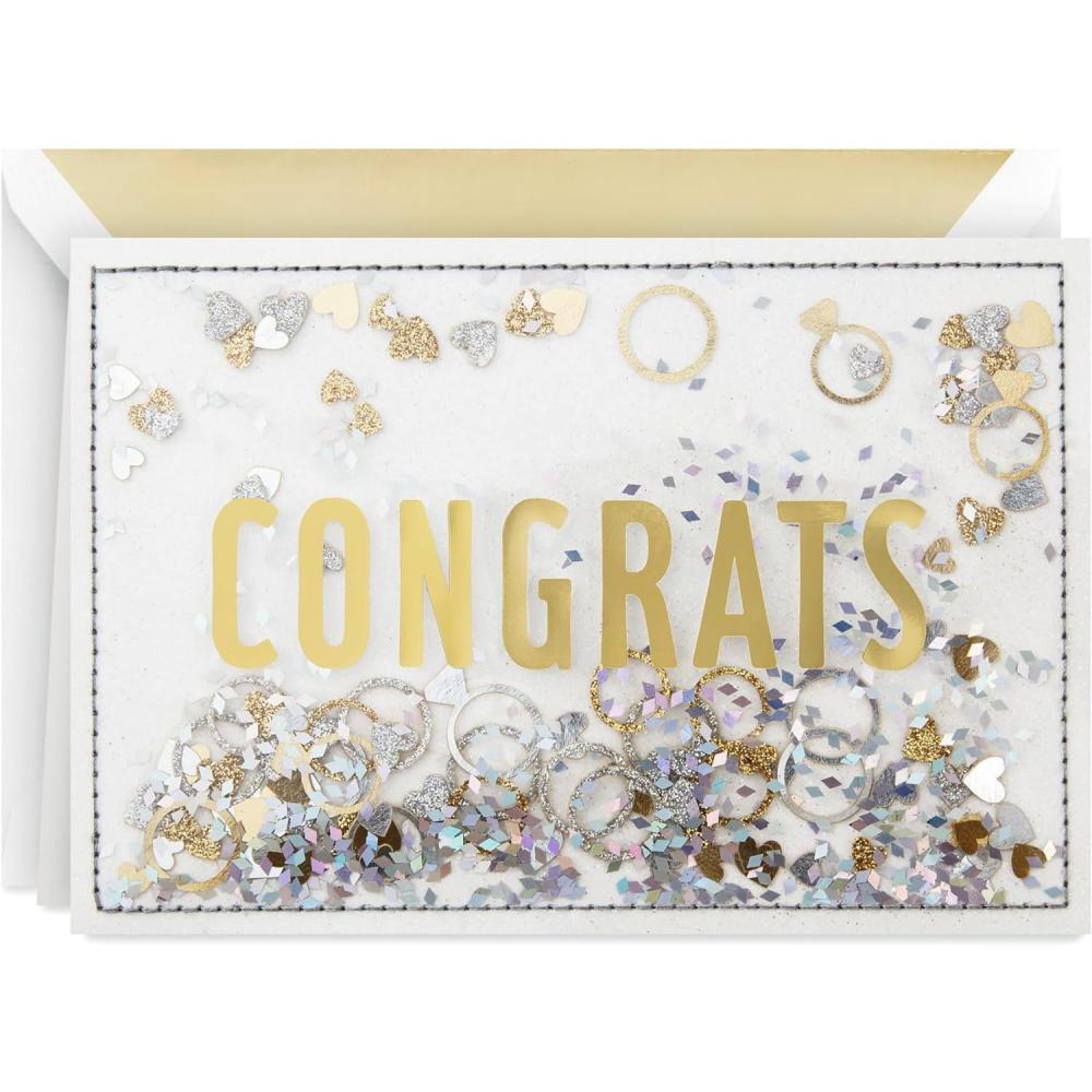 imageHallmark Engagement Card or Bridal Shower Card Let the Wedding Fun BeginCongrats Confetti