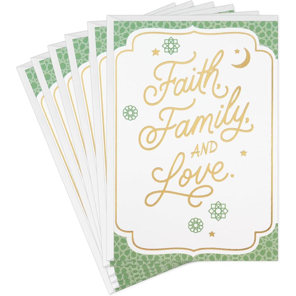 imageHallmark Golden Thread Eid alFitr or Eid AlAdha Cards 6 Cards with Envelopes Faith Family and Love