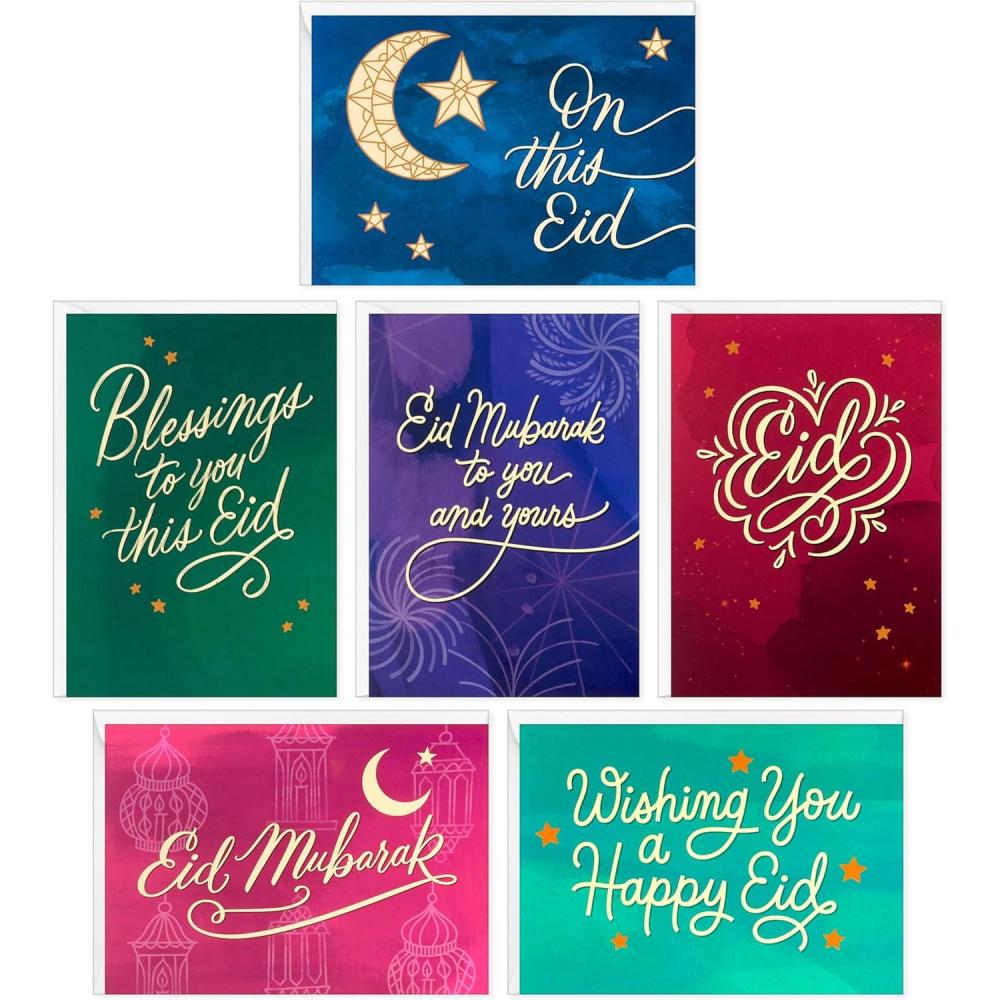 imageHallmark Golden Thread Eid alFitr or Eid AlAdha Cards Assortment 36 Blank Cards with EnvelopesOn this Eid