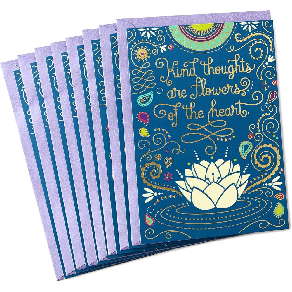imageHallmark Golden Thread Pack of Blank Cards Jeweled Indian Pattern 8 Cards with EnvelopesKind Thoughts  8 Cards with Envelopes