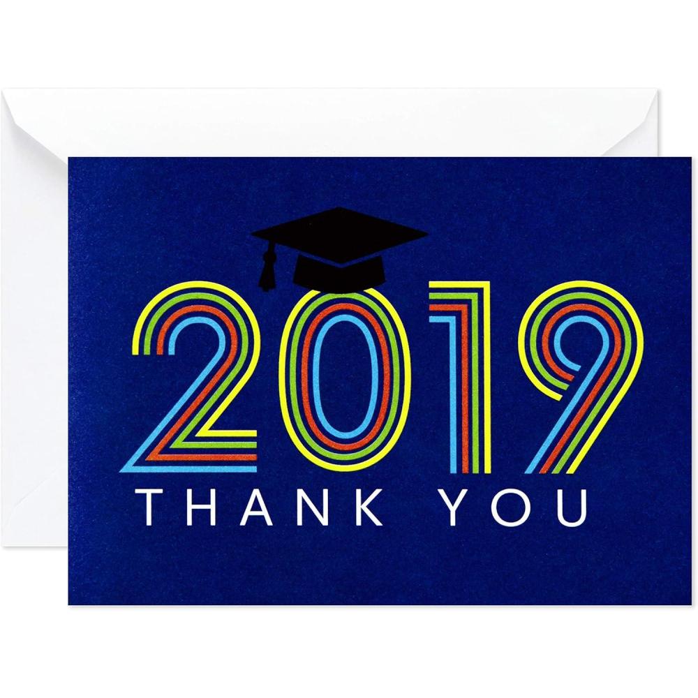 imageHallmark Graduation Thank You Cards Bulk Class of 2024 Retro Blue 40 Thank You Notes with Envelopes2019  Retro Blue Thank You Notes