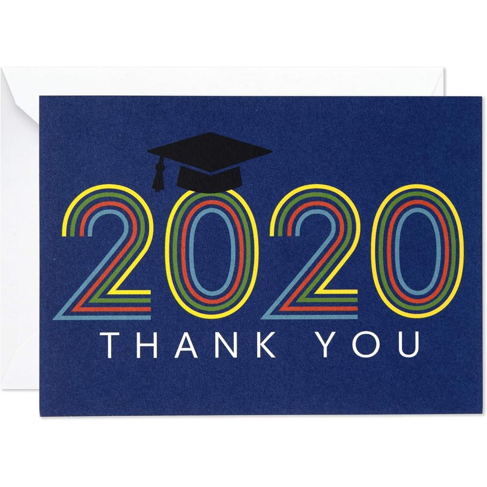 imageHallmark Graduation Thank You Cards Bulk Class of 2024 Retro Blue 40 Thank You Notes with Envelopes2020  Retro Blue Thank You Notes