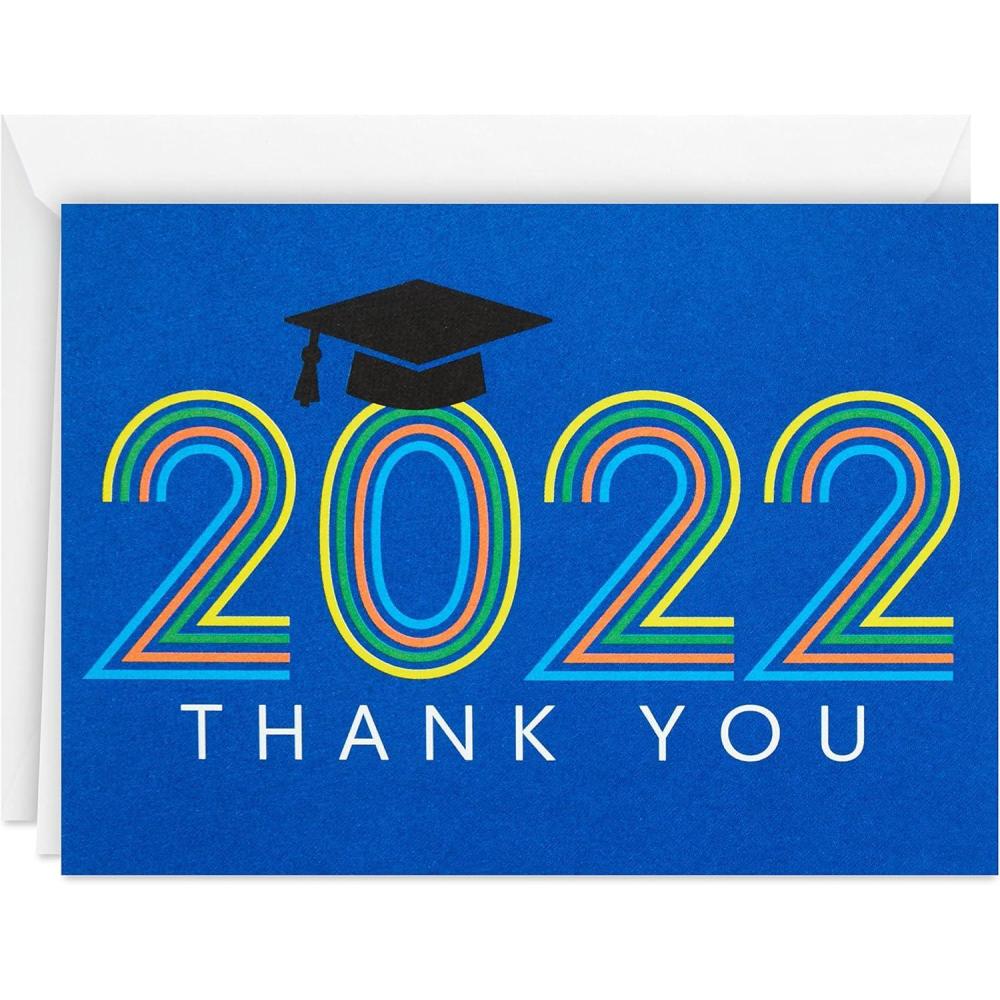imageHallmark Graduation Thank You Cards Bulk Class of 2024 Retro Blue 40 Thank You Notes with Envelopes2022  Retro Blue Thank You Notes