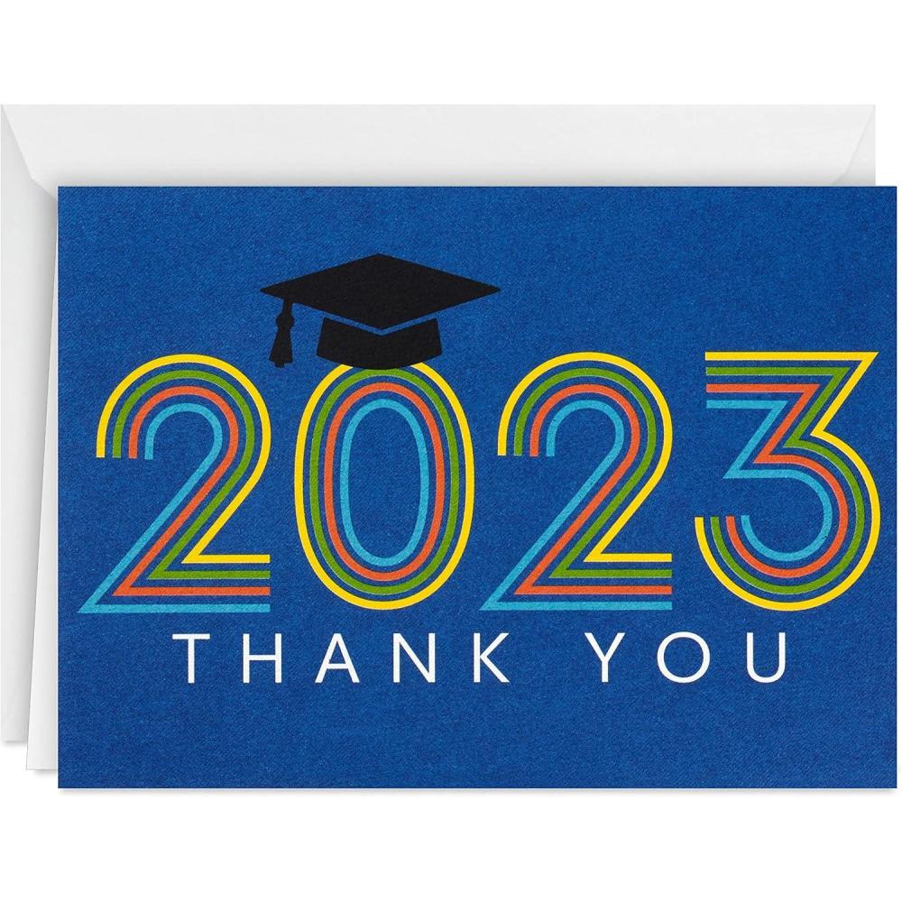 imageHallmark Graduation Thank You Cards Bulk Class of 2024 Retro Blue 40 Thank You Notes with Envelopes2023  Retro Blue Thank You Notes