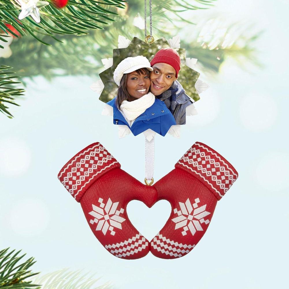 imageHallmark Keepsake Christmas Ornament 2024 Growing In Love Metal ampamp Fabric Gift for CouplePersonalized Merry Mittens
