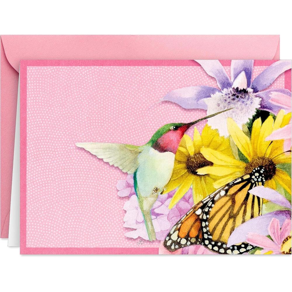 imageHallmark Marjorlein Bastin Floral Notecards 20 Blank Cards with Envelopes Butterfly ampamp Hummingbird