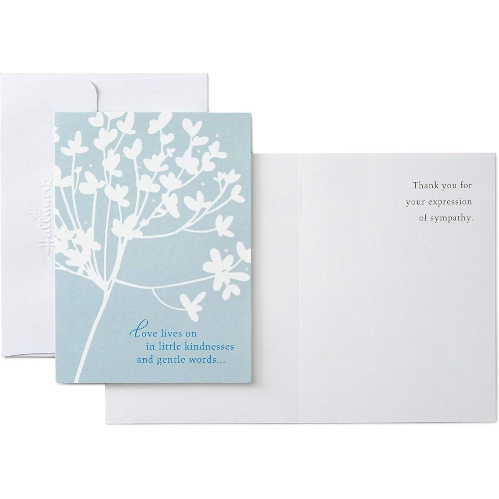 imageHallmark Pack of 20 Thank You for Your Sympathy Cards Cherry Blossom Funeral Thank You Cards 5STZ5033