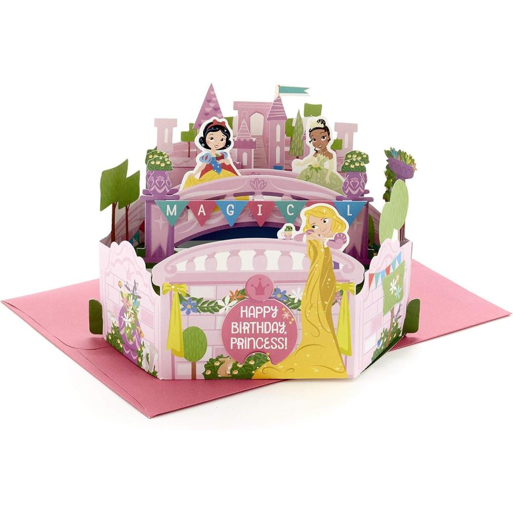 imageHallmark Paper Wonder Disney Princess Pop Up Birthday Card for Kids CastlePop Up  Disney Princess