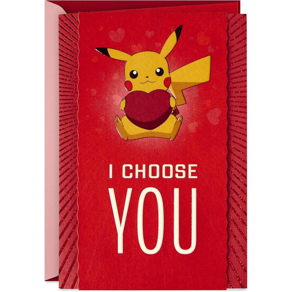 imageHallmark Pokmon Valentines Day Card Pikachu I Choose You Anniversary Card Love CardCard