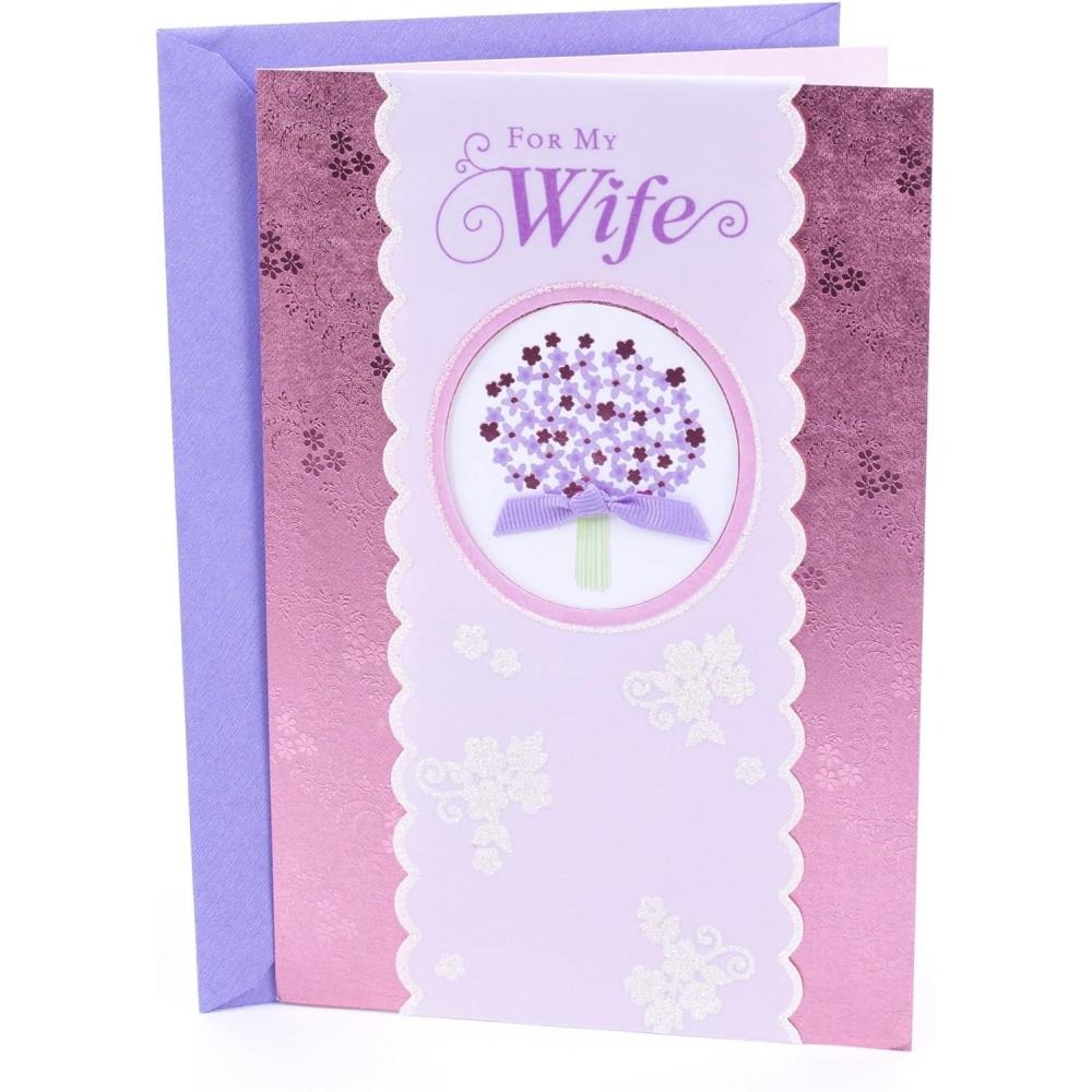 imageHallmark Religious 50th Anniversary Card for Wife BlessingPurple Bouquet