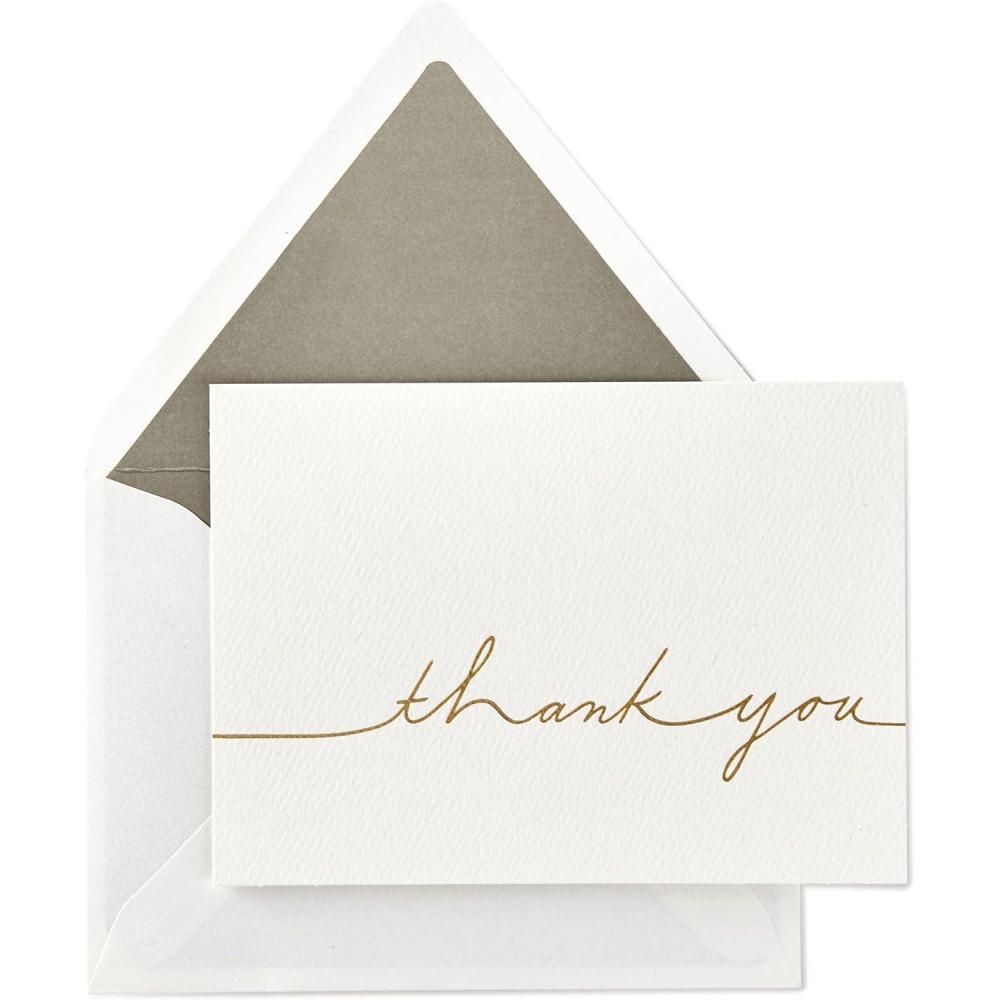 imageHallmark Signature Gold Thank You Cards Gold Script 10 Cards with Envelopes