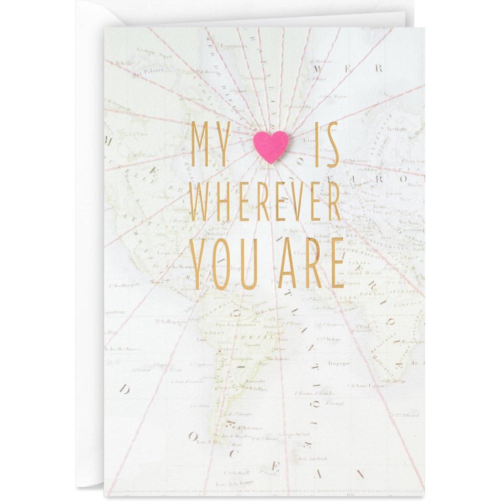 imageHallmark Signature Love Card My Heart is Wherever You Are for Husband Wife Boyfriend Girlfriend SpouseMy Heart is Wherever You Are
